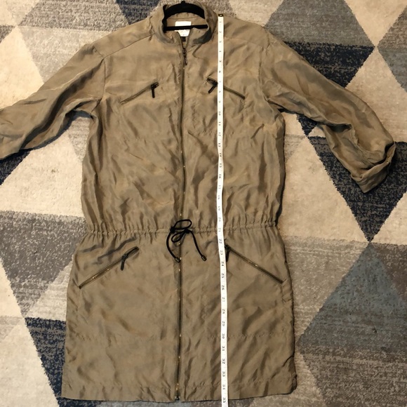 Nicole Miller 100% Silk Khaki/Tan Zipper Detailed Dress - Small - Picture 9 of 9
